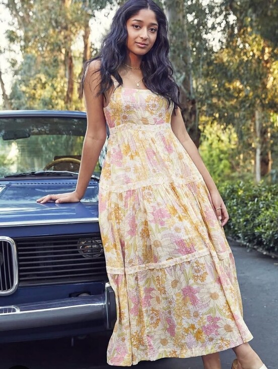 American Eagle Outfitters Dresses & Skirts - M American Eagle Scoop Back Sundress Flowy Floral Boardwalk Midi Dress With Hat